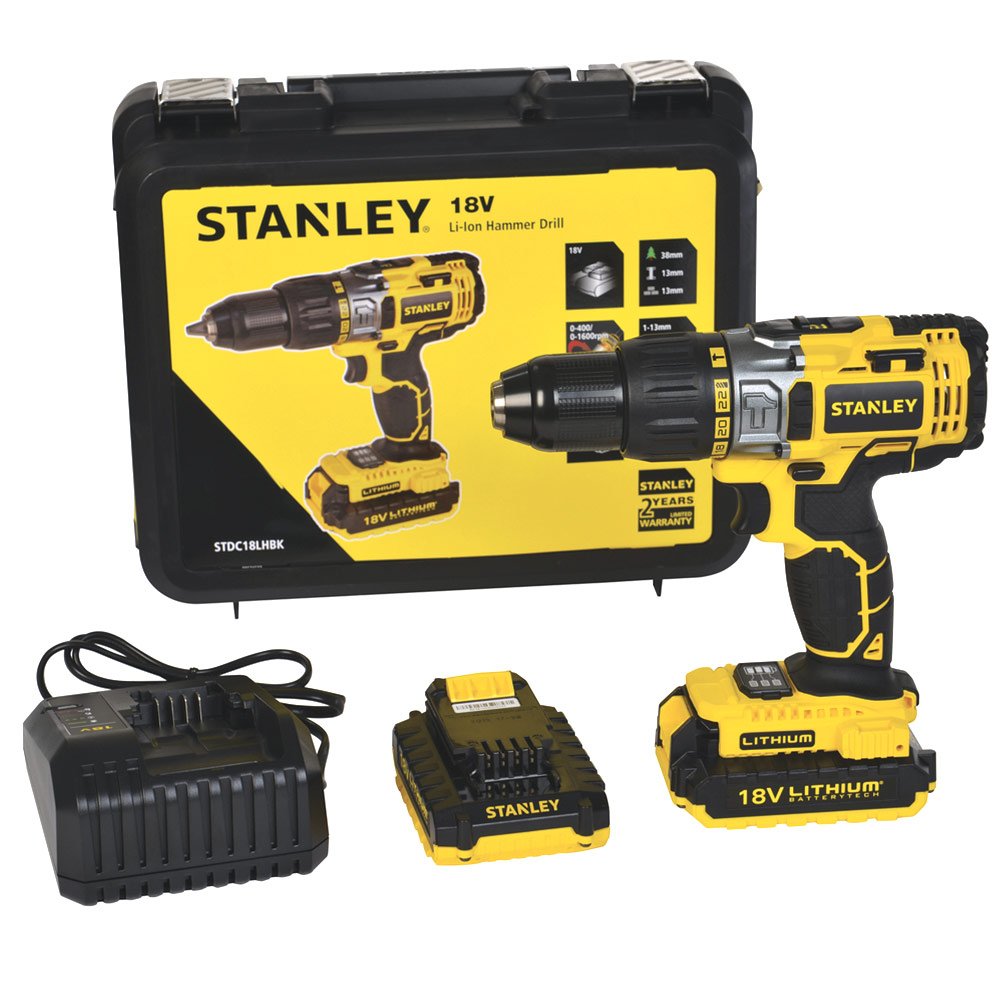 Parafusadeira/Furadeira de Impacto 20V Lítio 1/2 Pol. com Carregador e Maleta SCH20C1K-BR - Stanley